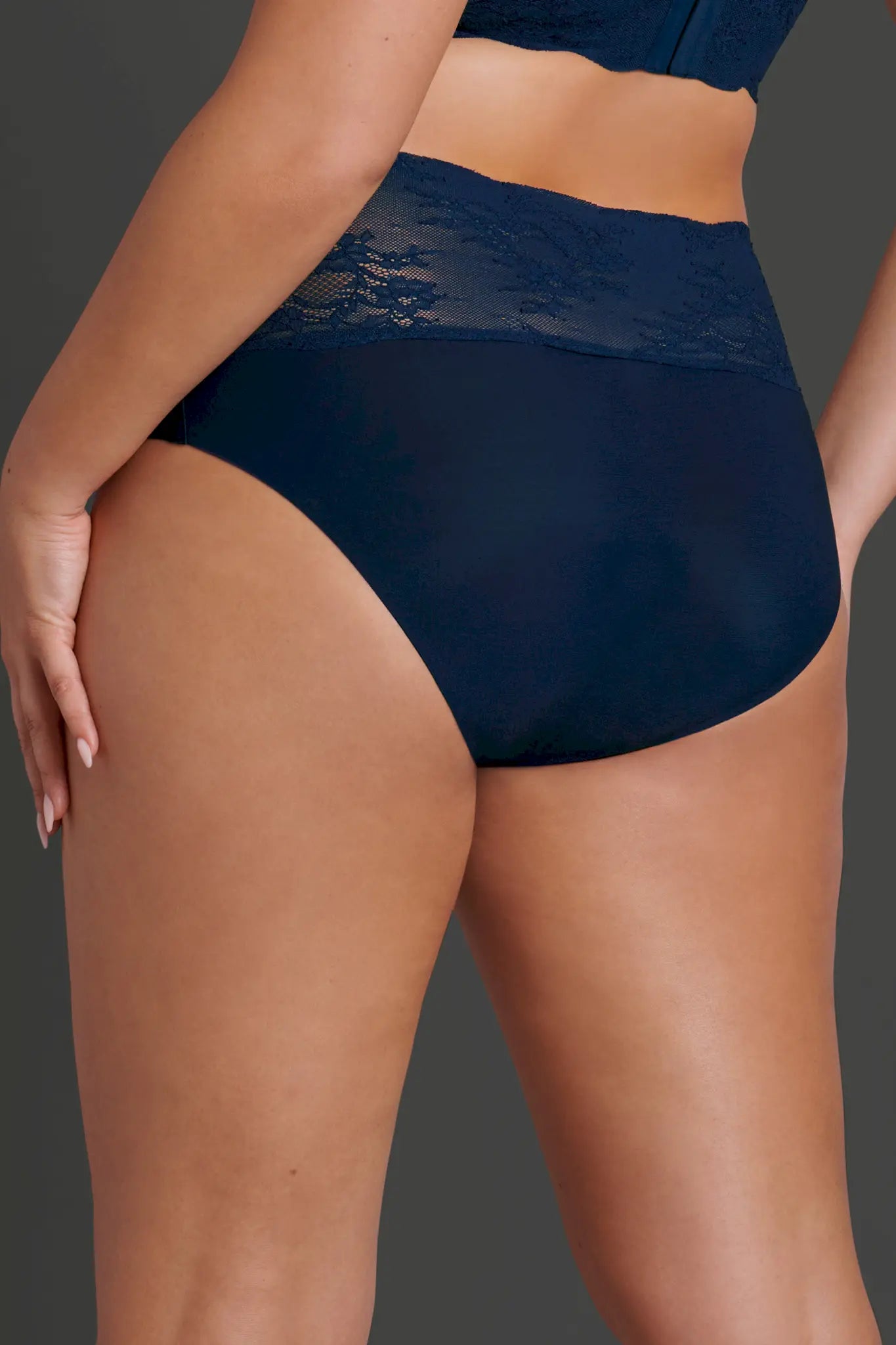 Taillenslip aus der Wäsche-Serie ESSENTIALS LACE von der Marke Anita, Farbe: maritim blue, Rückansicht