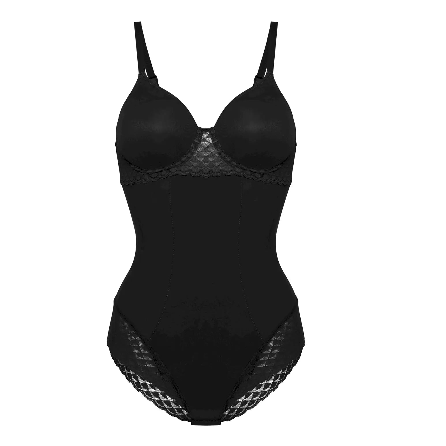 Body mit Bügeln aus der Wäsche-Serie SUBTILE von der Marke Simone Perele, Farbe: schwarz, Produktfoto