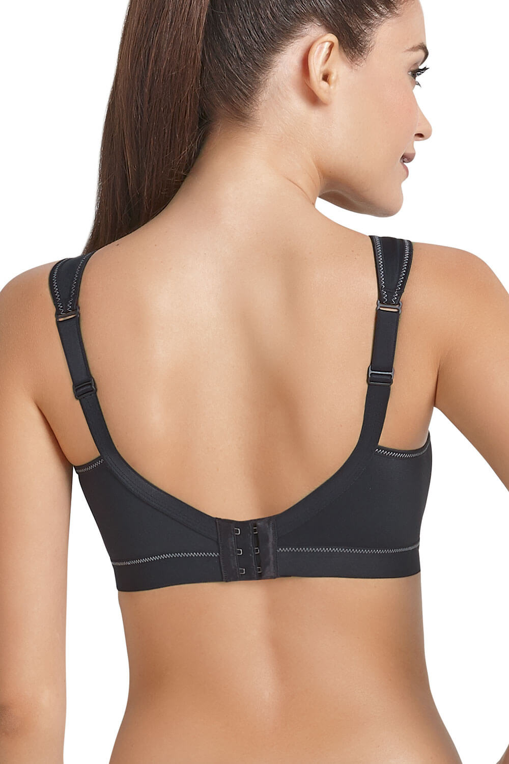 Sport BH aus der Sportunterwäsche-Serie LIGHT & FIRM von der Marke Anita active, Farbe: schwarz, Rückansicht