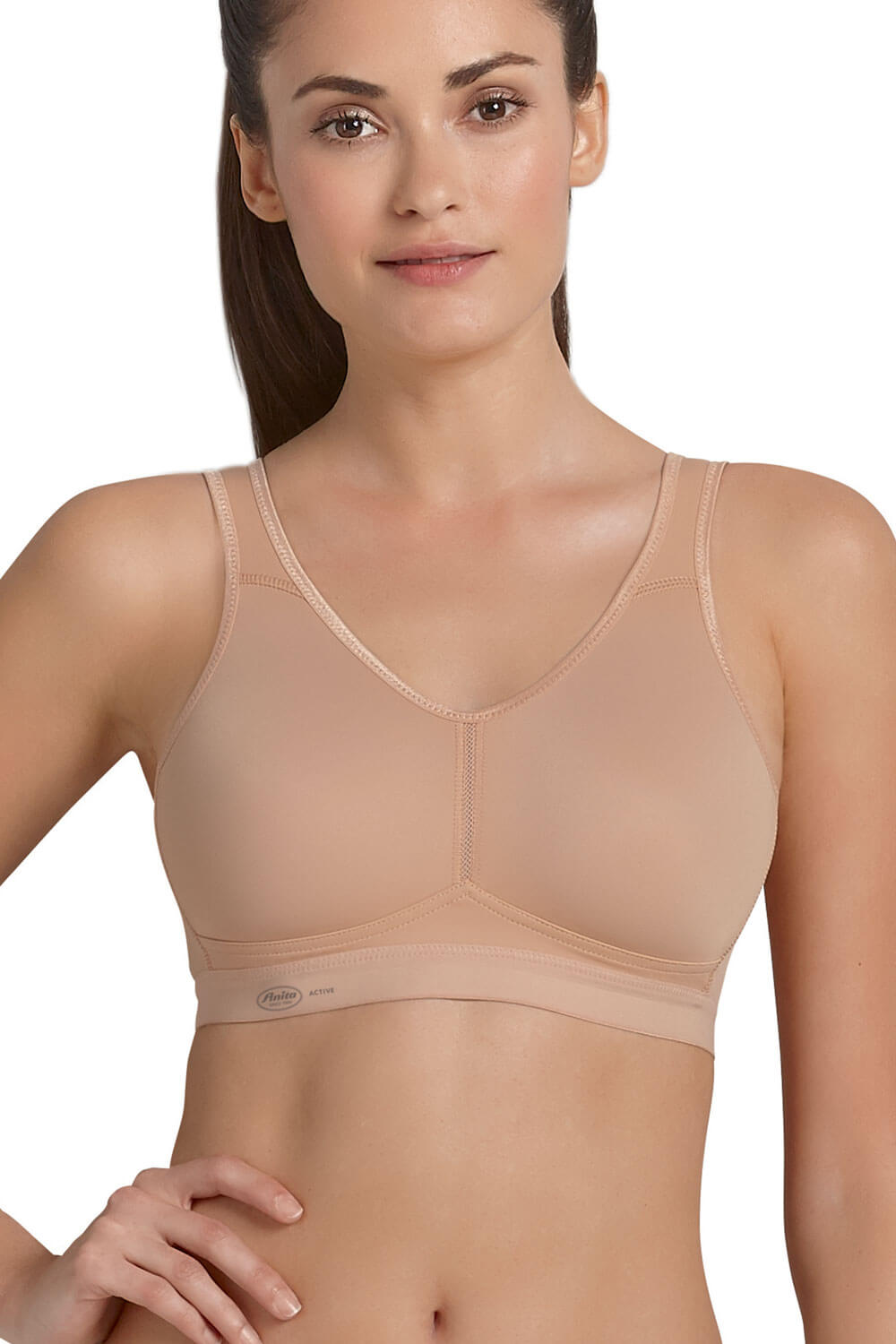 Sport BH aus der Sportunterwäsche-Serie LIGHT & FIRM von der Marke Anita active, Farbe: deep sand, Vorderansicht