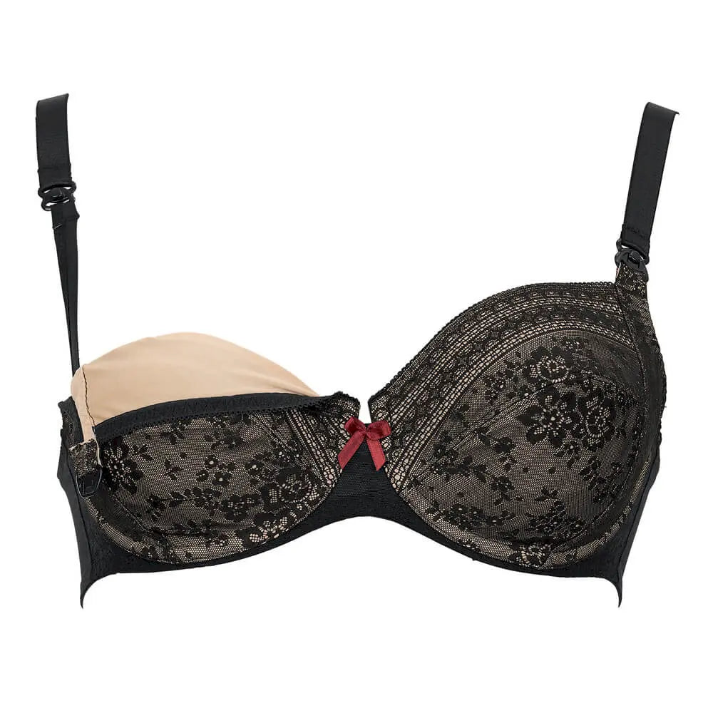 Still BH aus der Umstandsdessous-Serie FLEUR von der Marke Anita maternity, Farbe: schwarz, Produktfoto