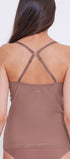 Shirt aus der Frauenunterwäsche-Serie SOFT ADAPT von der Marke Sloggi, Farbe: cacao, Rückansicht Kreuzträger