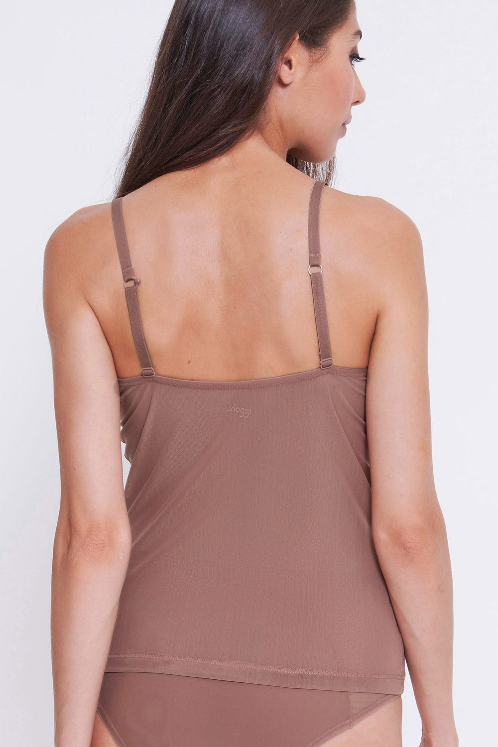 Shirt aus der Frauenunterwäsche-Serie SOFT ADAPT von der Marke Sloggi, Farbe: cacao, Rückansicht