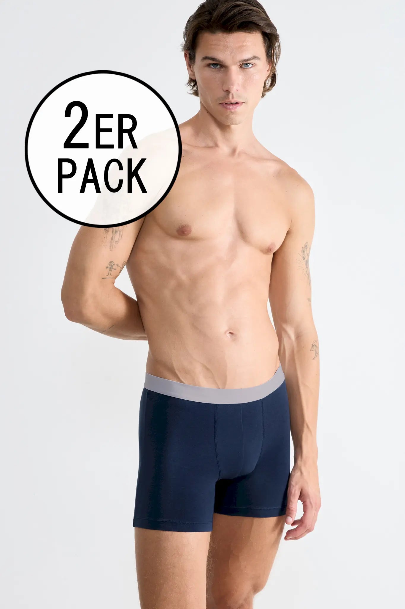 Short im 2er Pack aus der Männerunterwäsche-Serie GO ABC 2.0 von der Marke Sloggi men, Farbe: navy, Vorderansicht