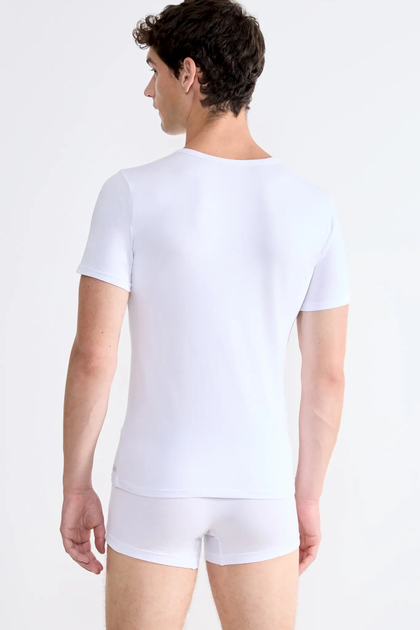 T-Shirt im 2er Pack aus der Männerunterwäsche-Serie GO ABC 2.0 von der Marke Sloggi men, Farbe: white, Rückansicht
