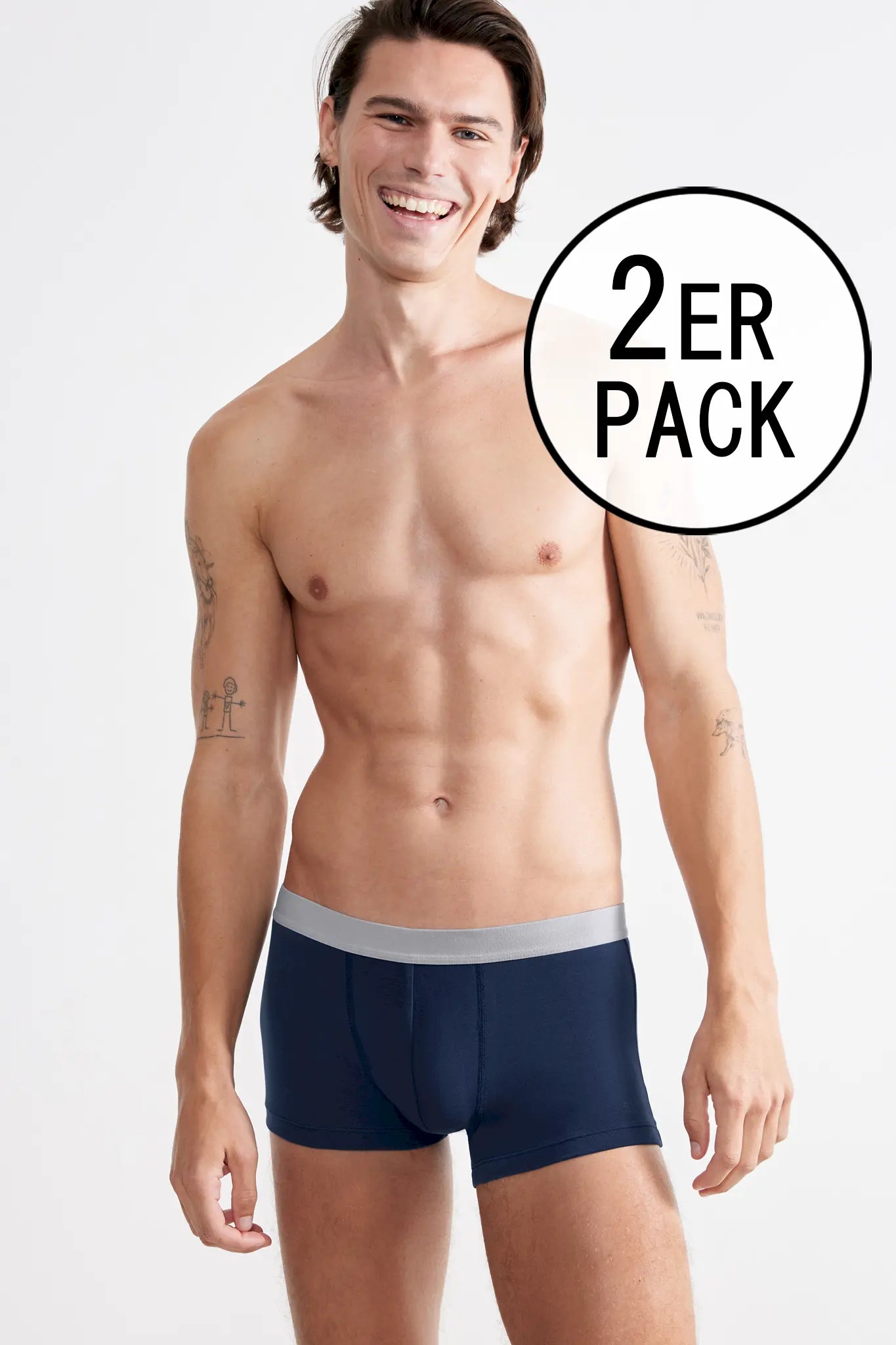 Hipster im 2er Pack aus der Basisunterwäsche-Serie GO ABC 2.0 von der Marke Sloggi men, Farbe: navy, Vorderansicht