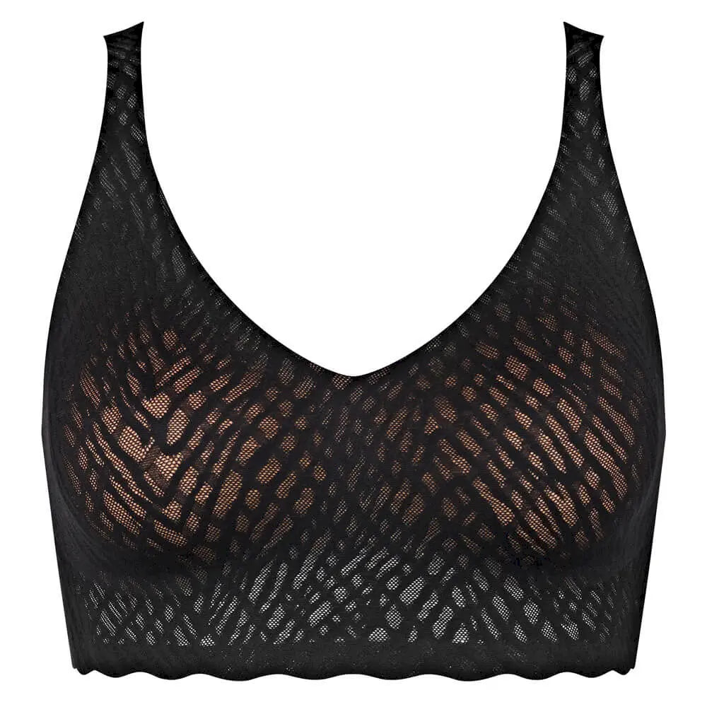 Romantischer Bralette aus der Bodywear-Serie ZERO FEEL BLISS von der Marke Sloggi, Farbe: black, Produktfoto