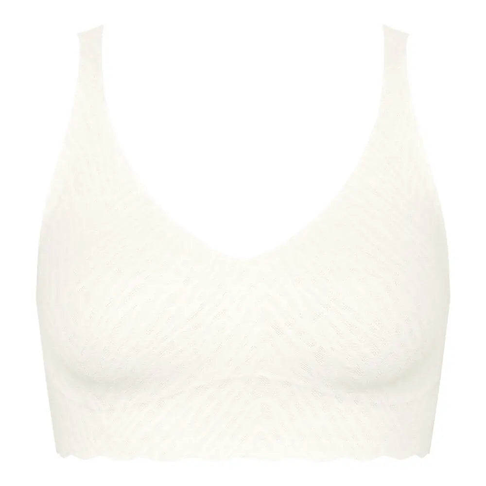 Romantischer Bralette aus der Bodywear-Serie ZERO FEEL BLISS von der Marke Sloggi, Farbe: silk white, Produktfoto