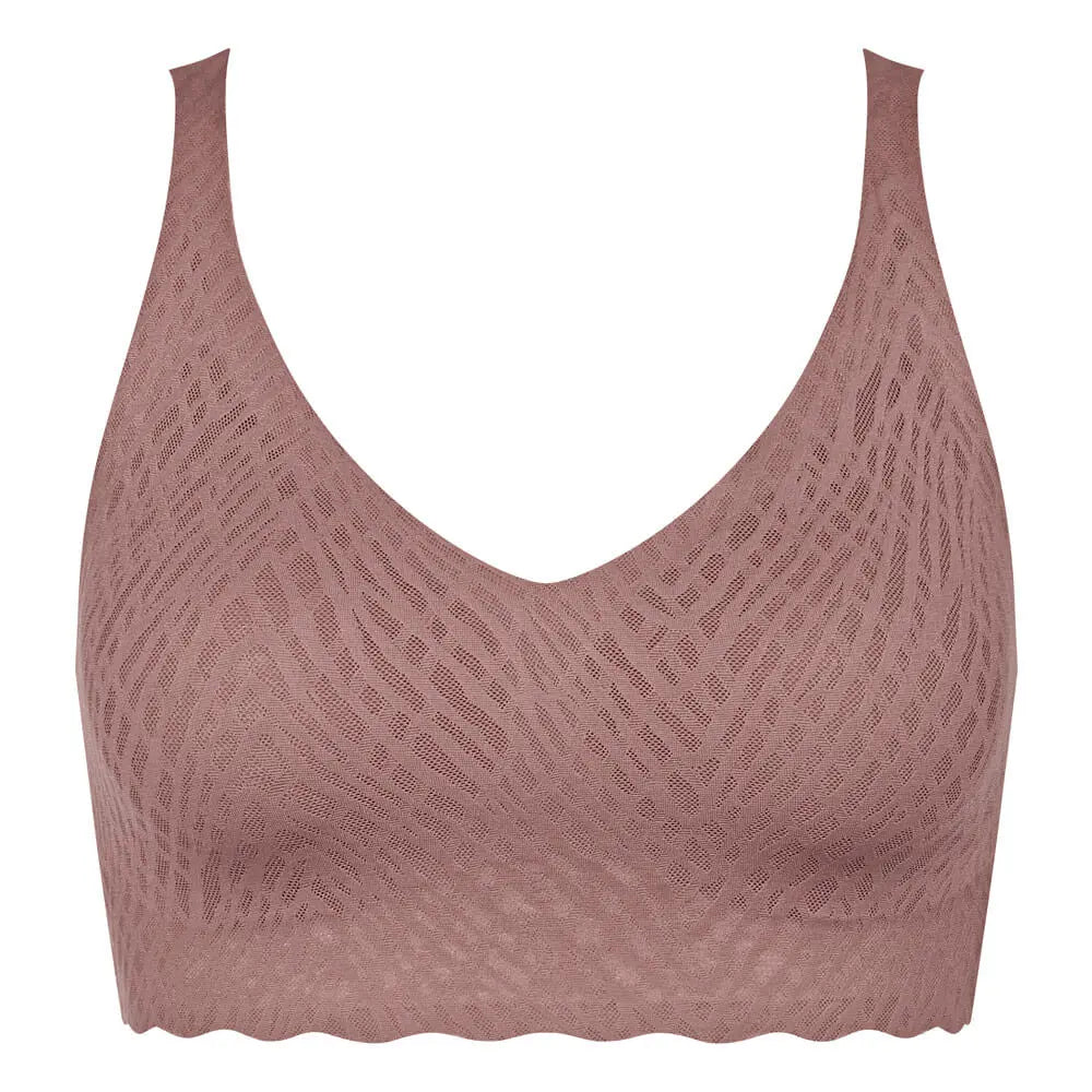Romantischer Bralette aus der Bodywear-Serie ZERO FEEL BLISS von der Marke Sloggi, Farbe: cacao, Produktfoto