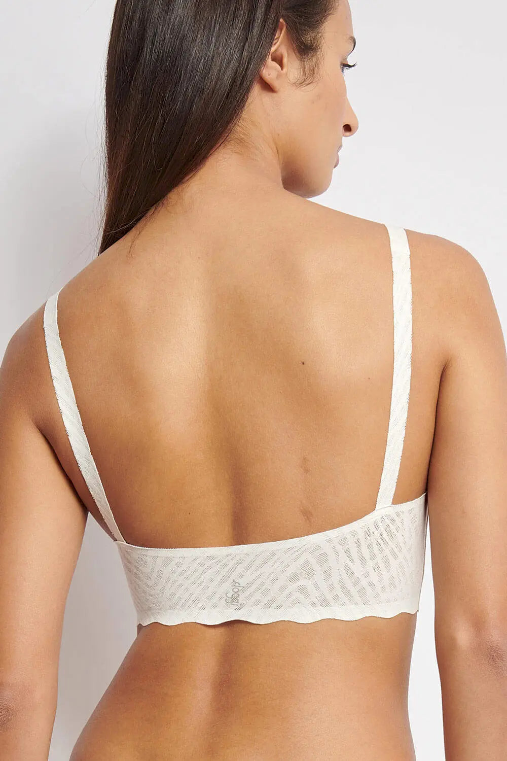 Top aus der romantischen Bodywear-Serie ZERO FEEL BLISS von der Marke Sloggi, Farbe: silk white, Rückansicht