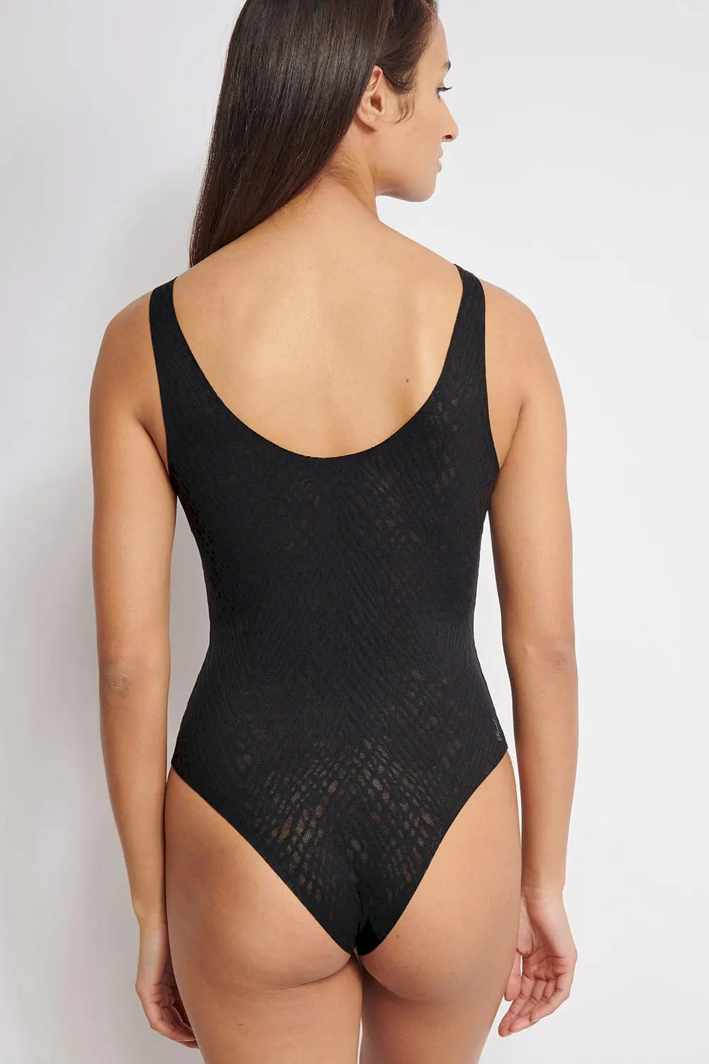 Body aus der romantischen Bodywear-Serie ZERO FEEL BLISS von der Marke Sloggi, Farbe: black, Rückansicht