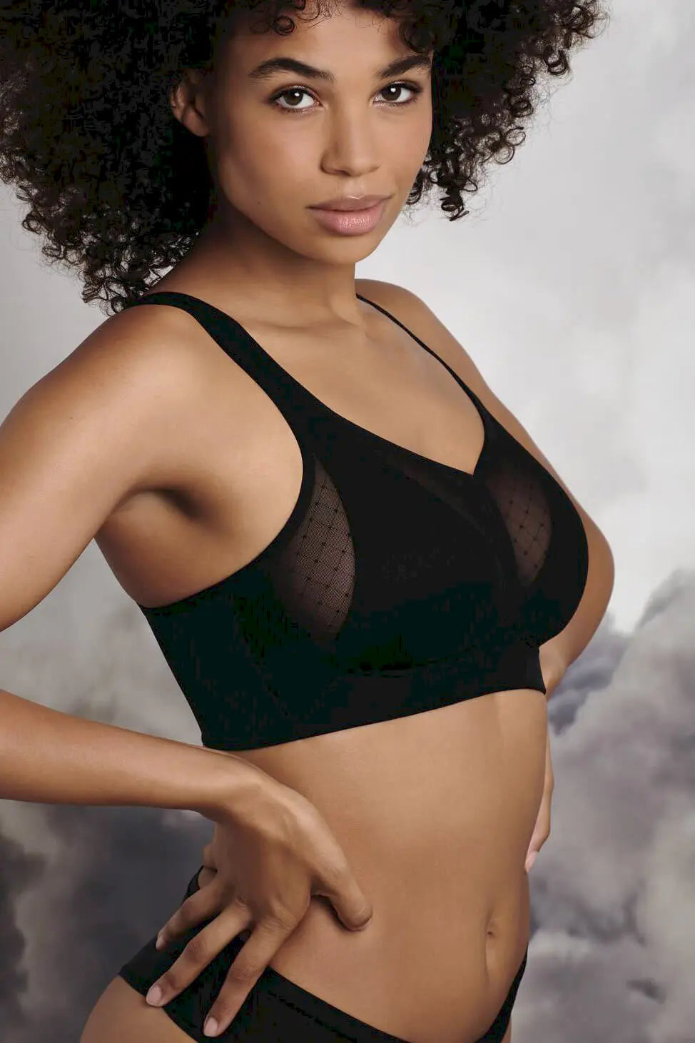 Soft BH mit Schale aus der Dessous-Serie EVE von der Marke Rosa Faia, Farbe: schwarz, Vorderansicht