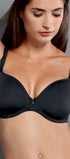 Femininer Bügel-BH mit Spacerschale aus der Wäsche-Serie SELMA von der Marke Rosa Faia, Farbe: schwarz, Vorderansicht