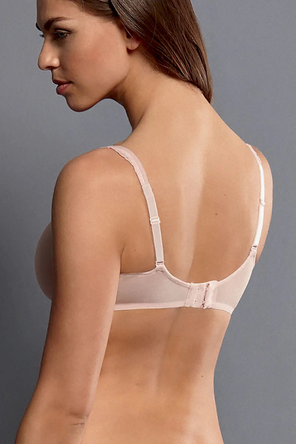 Femininer Bügel-BH mit Spacerschale aus der Wäsche-Serie SELMA von der Marke Rosa Faia, Farbe: rosewood, Rückansicht