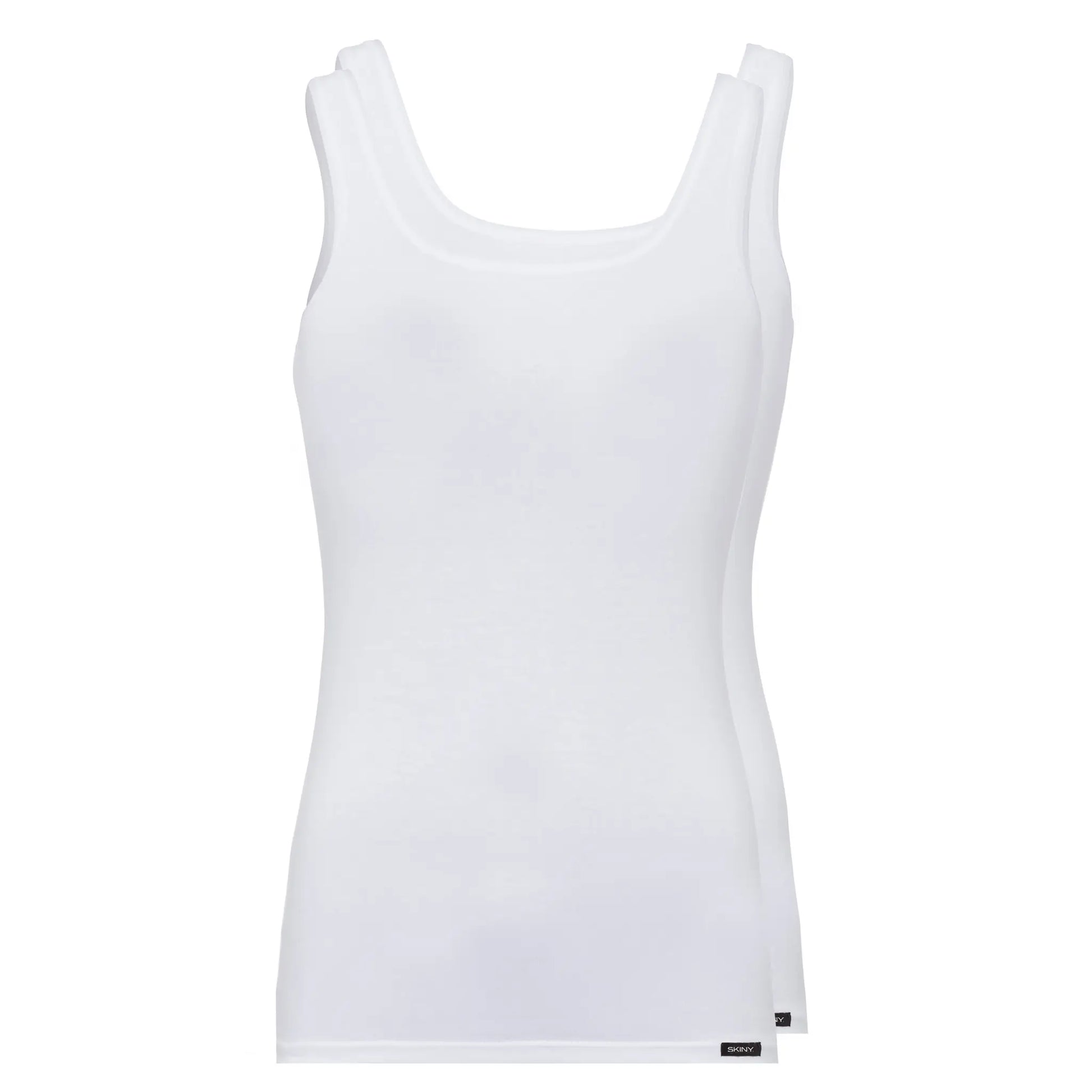 Tank Top im 2er Pack aus der Basicwäsche-Serie COTTON ADVANTAGE von der Marke Skiny, Farbe: white, Produktfoto
