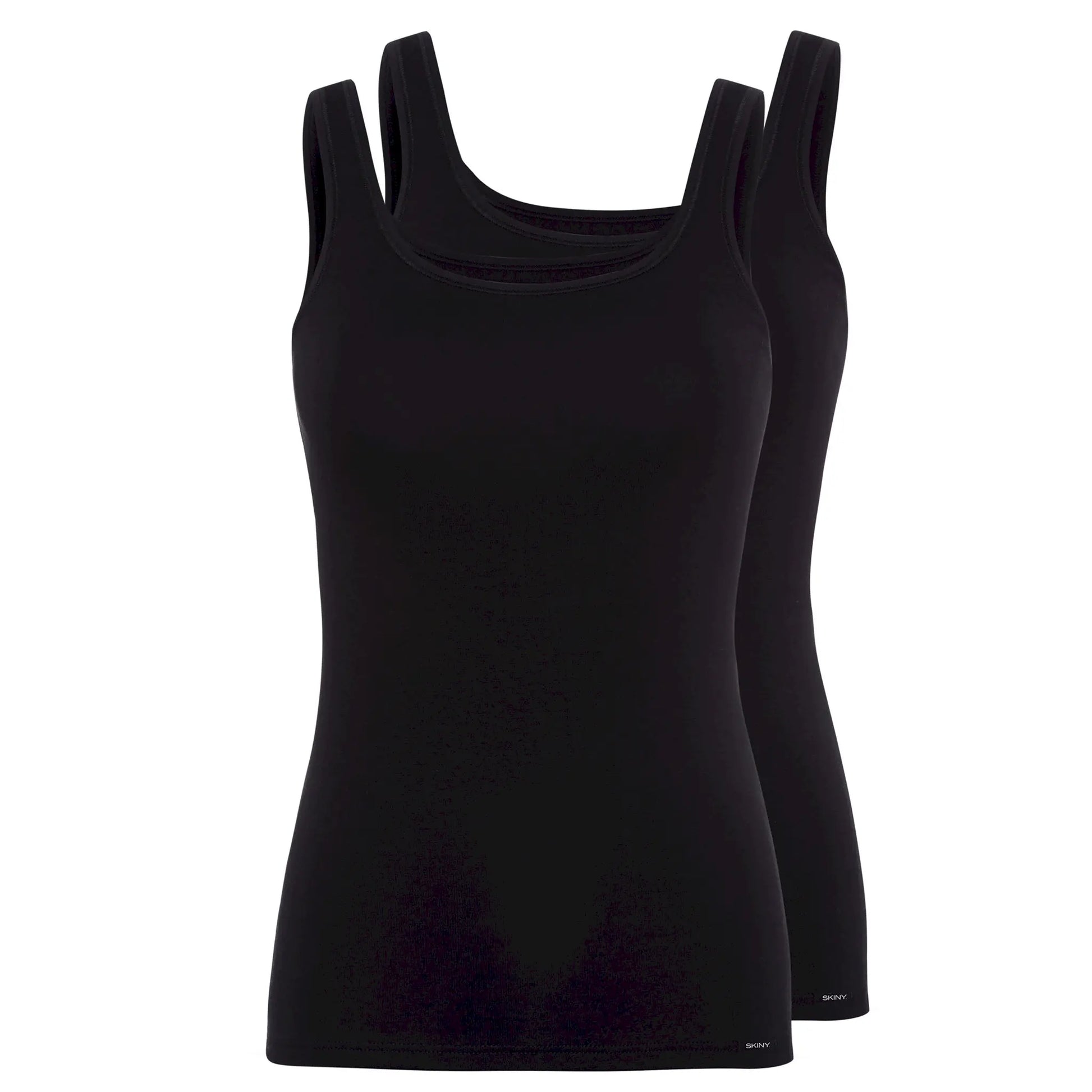 Tank Top im 2er Pack aus der Basicwäsche-Serie COTTON ADVANTAGE von der Marke Skiny, Farbe: black, Produktfoto