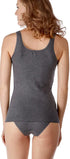 Tank Top im 2er Pack aus der Basicwäsche-Serie COTTON ADVANTAGE von der Marke Skiny, Farbe: anthra melange, Rückansicht