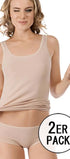 Tank Top im 2er Pack aus der Basicwäsche-Serie COTTON ADVANTAGE von der Marke Skiny, Farbe: skin, Vorderansicht