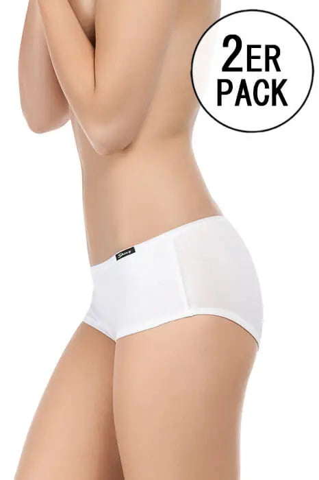 Panty im 2er Pack aus der Basicwäsche-Serie COTTON ADVANTAGE von der Marke Skiny, Farbe: white, Seitenansicht