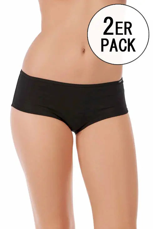 Panty im 2er Pack aus der Basicwäsche-Serie COTTON ADVANTAGE von der Marke Skiny, Farbe: black, Vorderansicht