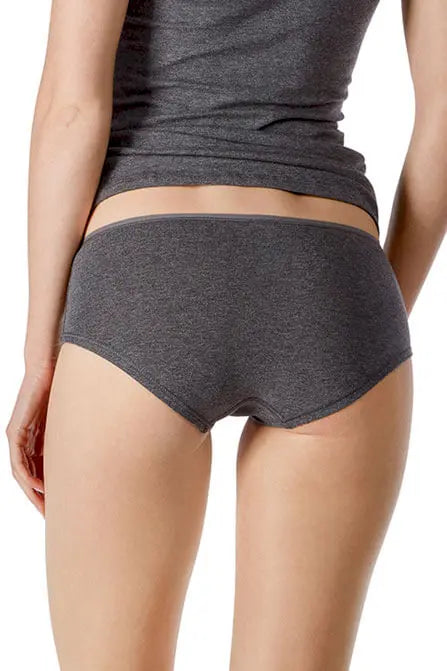 Panty im 2er Pack aus der Basicwäsche-Serie COTTON ADVANTAGE von der Marke Skiny, Farbe: anthra melange, Rückansicht
