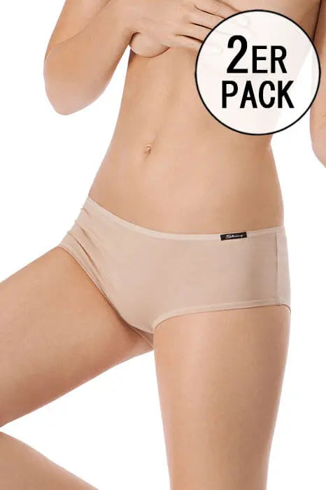 Panty im 2er Pack aus der Basicwäsche-Serie COTTON ADVANTAGE von der Marke Skiny, Farbe: skin, Seitenansicht