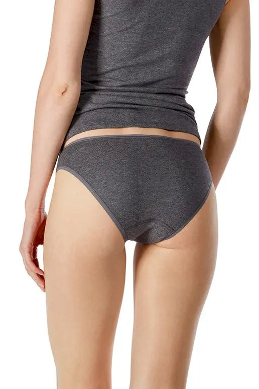 Rio Slip im 2er Pack aus der Basicwäsche-Serie COTTON ADVANTAGE von der Marke Skiny, Farbe: anthra melange, Rückansicht