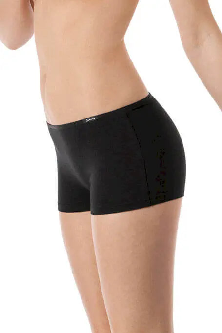 Boyleg Shorts aus der Damenunterwäsche-Serie COTTON ESSENTIALS von der Marke Skiny, Farbe: black, Seitenansicht