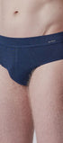 Brasil Slip aus der Unterwäsche-Serie COOLING DELUXE von der Marke Skiny men, Farbe: crownblue stripes, Vorderansicht