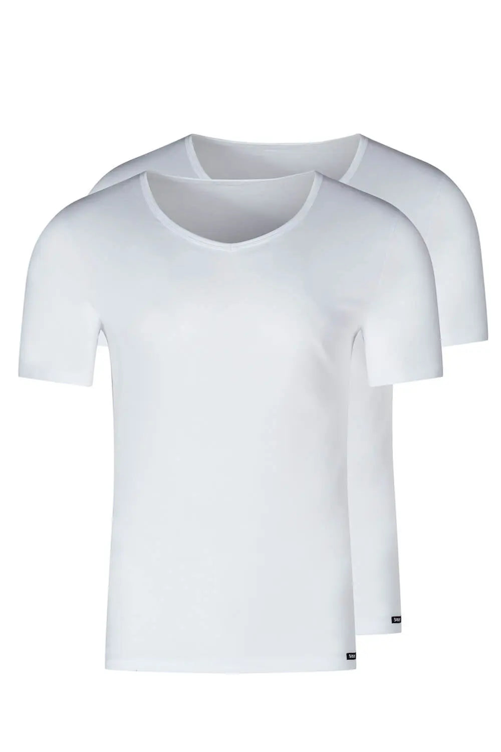 V-Shirt im 2er Pack aus der Männershirt-Serie SHIRT MULTIPACK von der Marke Skiny men, Farbe: white, Produktfoto