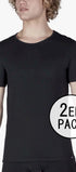 T-Shirt im 2er Pack aus der Männershirt-Serie SHIRT MULTIPACK von der Marke Skiny men, Farbe: black, Vorderansicht