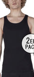 Tank Top im 2er Pack aus der Männershirt-Serie SHIRT MULTIPACK von der Marke Skiny men, Farbe: black, Vorderansicht