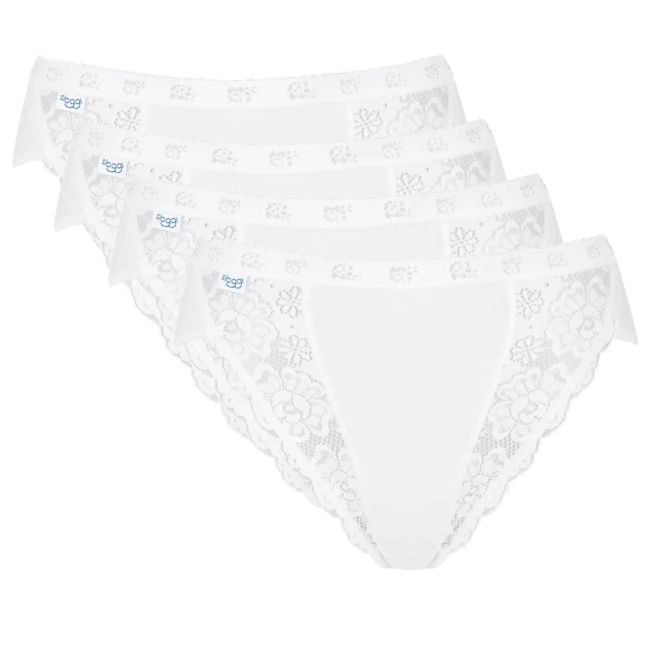 Tai Slip im 4er Pack aus der Damenunterwäsche-Serie CHIC von der Marke Sloggi, Farbe: white, Produktfoto
