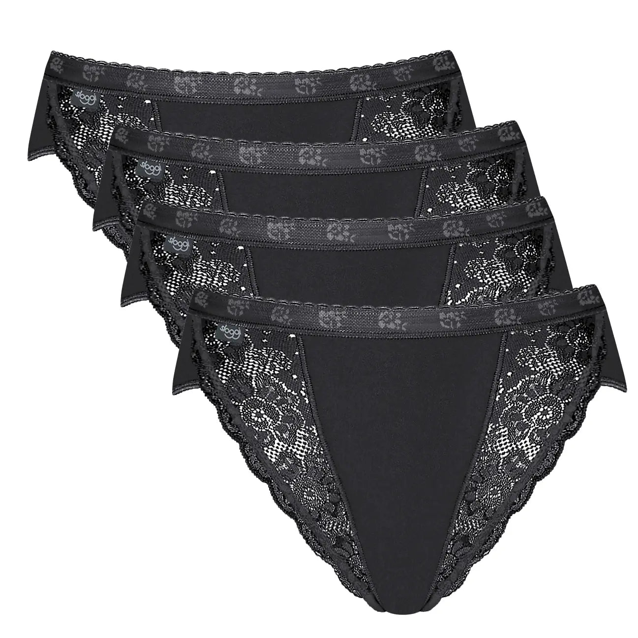 Tai Slip im 4er Pack aus der Damenunterwäsche-Serie CHIC von der Marke Sloggi, Farbe: black, Produktfoto