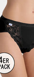Tai Slip im 4er Pack aus der Damenunterwäsche-Serie CHIC von der Marke Sloggi, Farbe: black, Seitenansicht