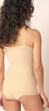 Spaghettishirt aus der Unterwäsche-Serie MICRO ESSENTIALS von der Marke Skiny, Farbe: beige, Rückansicht