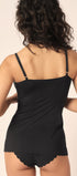 Spaghettishirt aus der Unterwäsche-Serie MICRO ESSENTIALS von der Marke Skiny, Farbe: black, Rückansicht
