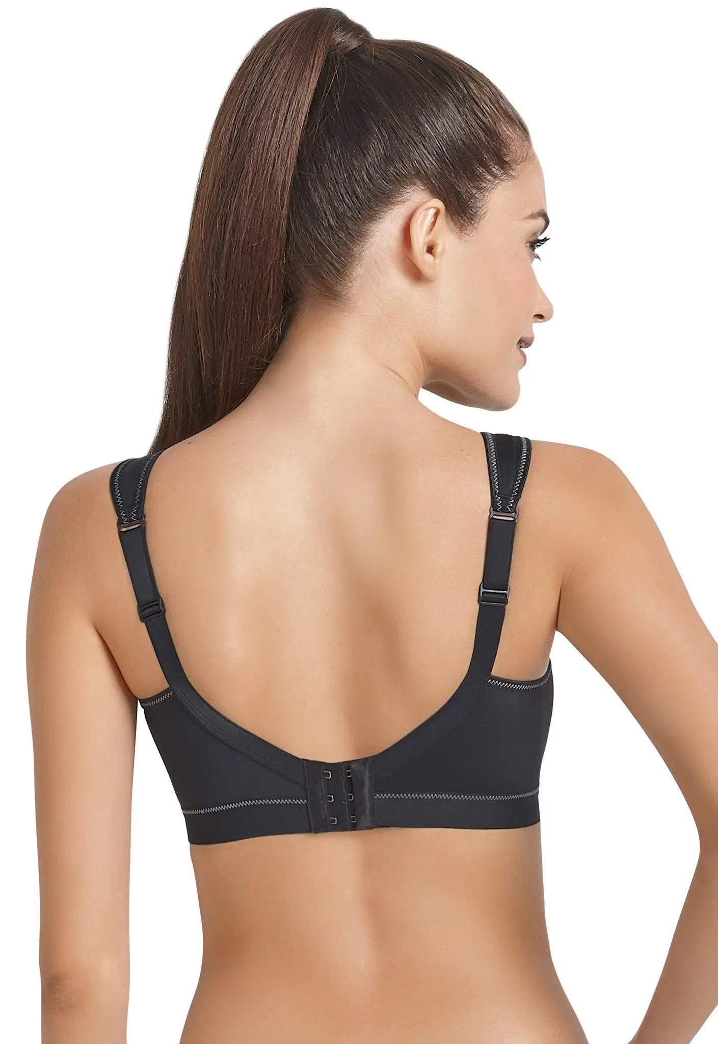 Sport BH aus der Sportwäsche-Serie LIGHT & FIRM von der Marke Anita active, Farbe: schwarz, Rückansicht