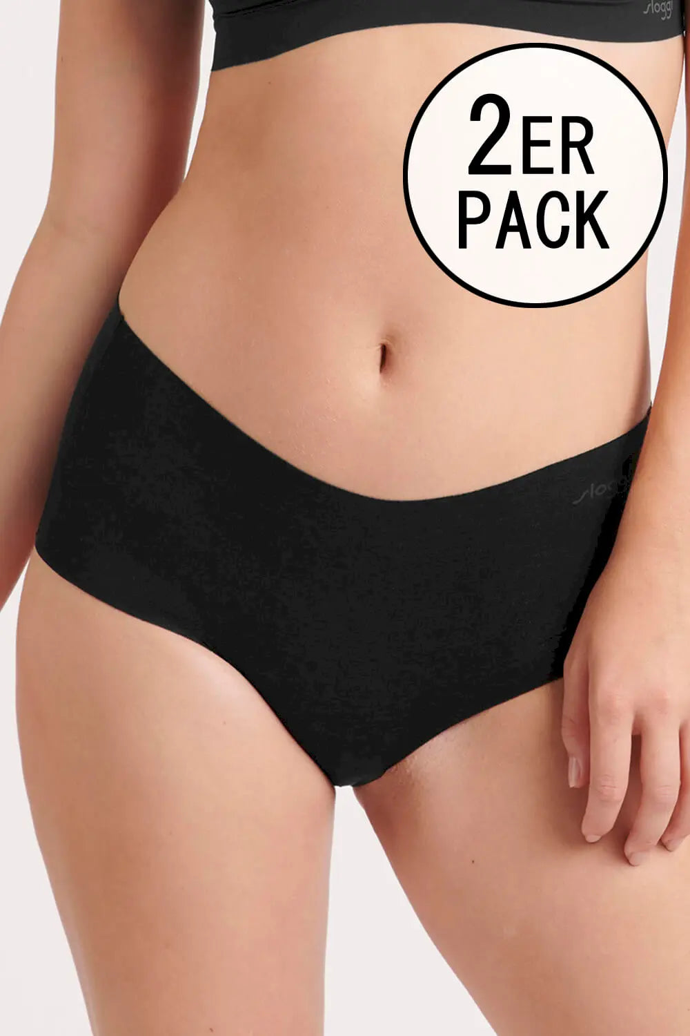 Short im 2er Pack aus der Wäsche-Serie ZERO MODAL 2.0 von der Marke Sloggi, Farbe: black, Vorderansicht