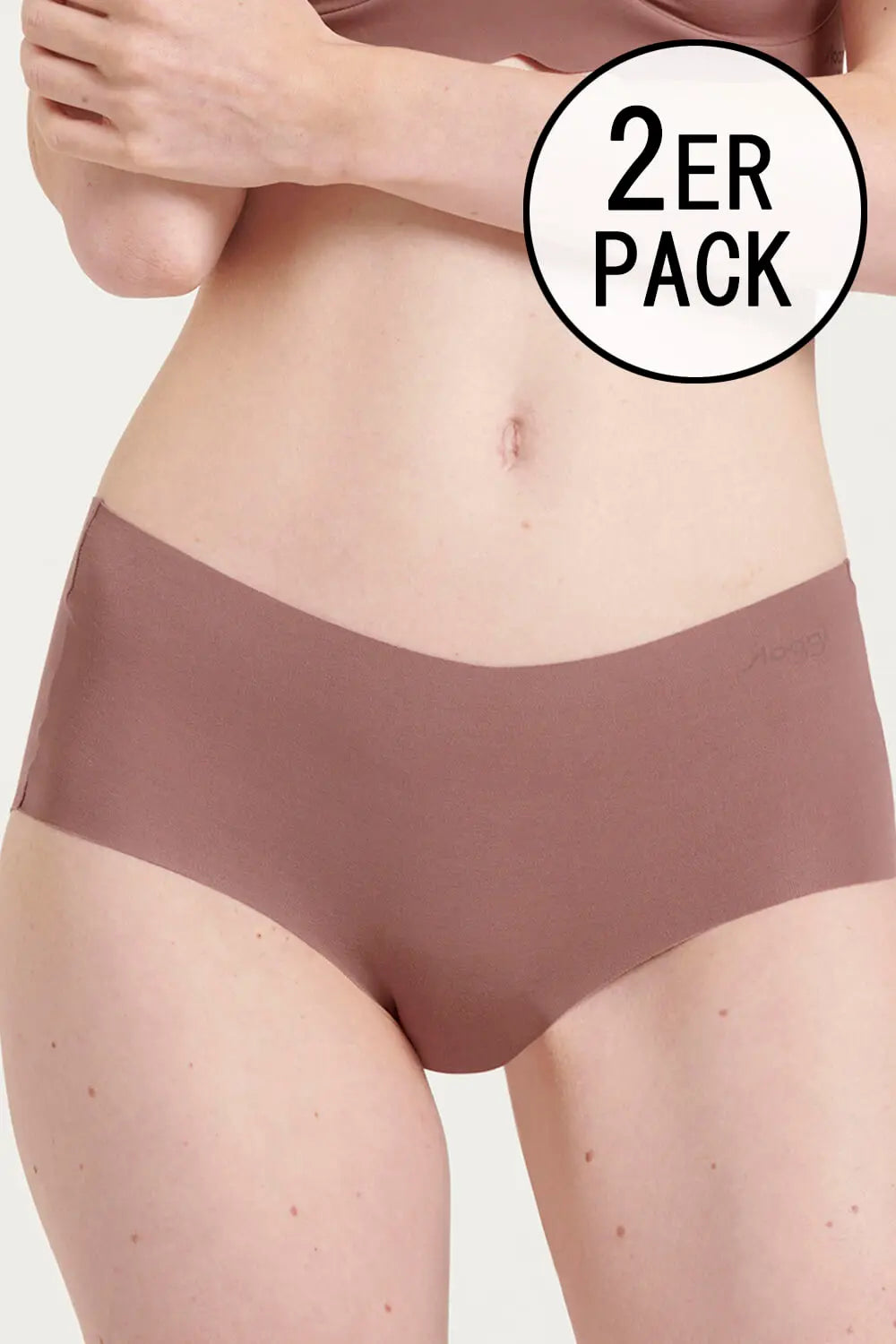 Short im 2er Pack aus der Wäsche-Serie ZERO MODAL 2.0 von der Marke Sloggi, Farbe: cacao, Vorderansicht