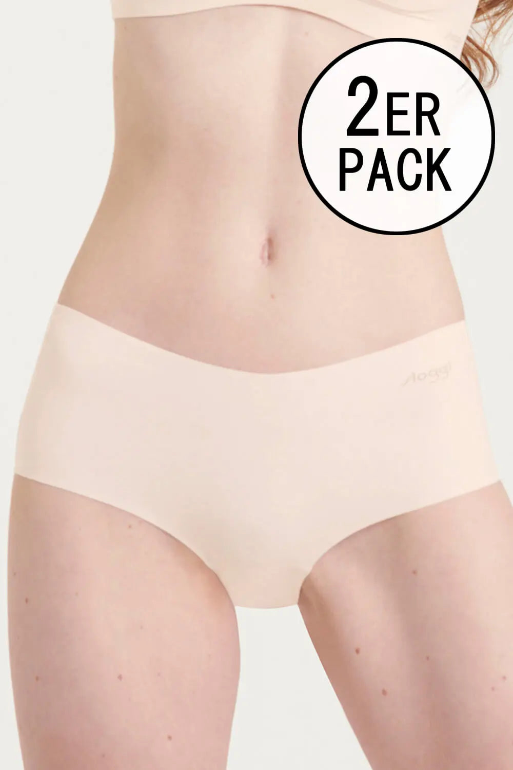 Short im 2er Pack aus der Wäsche-Serie ZERO MODAL 2.0 von der Marke Sloggi, Farbe: angora, Vorderansicht